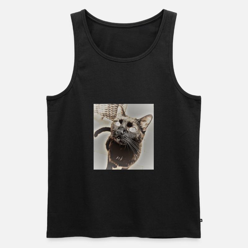 Black Cat - Männer Premium Bio Tank Top - Schwarz