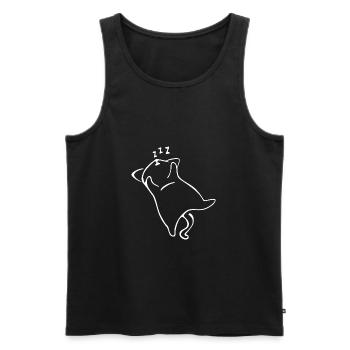 Schlafende Katze Süß - Männer Premium Bio Tank Top - Schwarz - Vorne - Michal (187cm)
