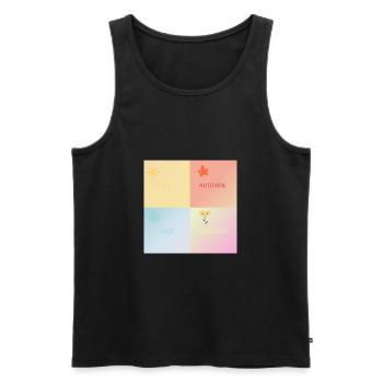 T-shirt 4 saisons - Débardeur bio Premium Homme - noir - Devant - Michal (187cm)
