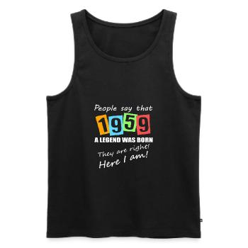 Legende geboren 1959. Lustiger Geburtstagsspruch - Männer Premium Bio Tank Top - Schwarz - Vorne - Michal (187cm)