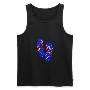 American Slippers - Men's Premium Organic Tank Top - black - Front - AI Model Male 178 light (178cm)