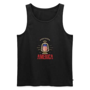 God Bless America - Men's Premium Organic Tank Top - black - Front - Michal (187cm)