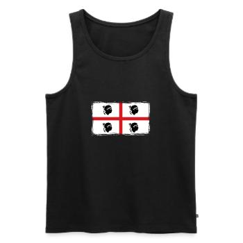 Sardinien Flagge Vintage Sardische Fahne Used Look - Männer Premium Bio Tank Top - Schwarz - Vorne - AI Model Male 178 light (178cm)