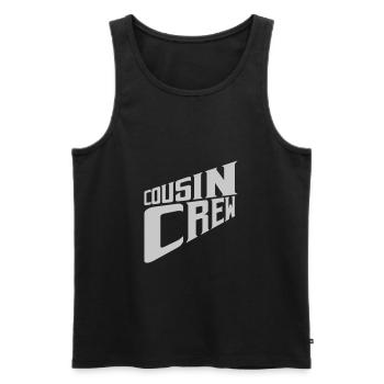 Logo Cousin Crew Équipe - Débardeur bio Premium Homme - noir - Devant - Michal (187cm)