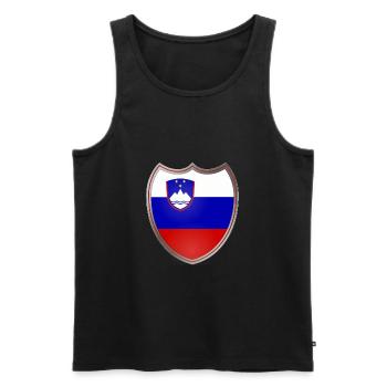 Slovénie (Slovénie _Wappen) - Débardeur bio Premium Homme - noir - Devant - AI Model Male 178 light (178cm)
