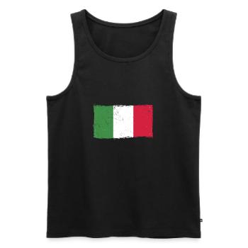 Italie Flagge Italia Drapeau italien Used Look - Débardeur bio Premium Homme - noir - Devant - Michal (187cm)