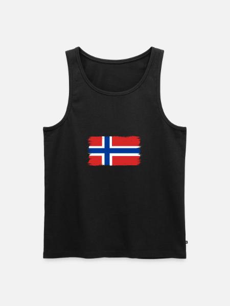 De Vlag van Noorwegen Scandinavië Noorse Vlag - Mannen Premium Bio Tanktop - zwart