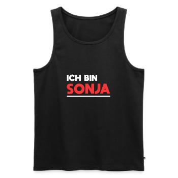 Sonja Name Spruch für stolze Sonjas - Männer Premium Bio Tank Top - Schwarz - Vorne - AI Model Male 178 light (178cm)