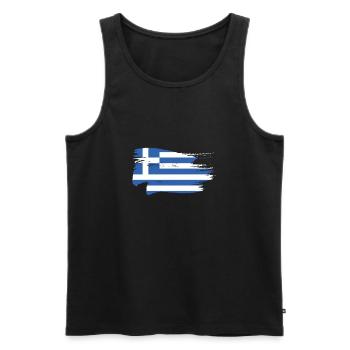 Grèce Drapeau Grec - Débardeur bio Premium Homme - noir - Devant - Michal (187cm)