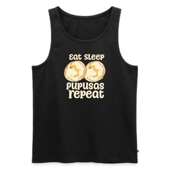 Eat Sleep Pupusas Repeat - Männer Premium Bio Tank Top - Schwarz - Vorne - Michal (187cm)
