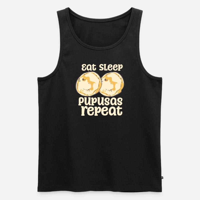 Eat Sleep Pupusas Repeat - Männer Premium Bio Tank Top - Schwarz