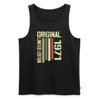 Retro 1971 Geschenk 53. Geburtstag Jahrgang 1971 - Männer Premium Bio Tank Top - Schwarz - Vorne - Michal (187cm)