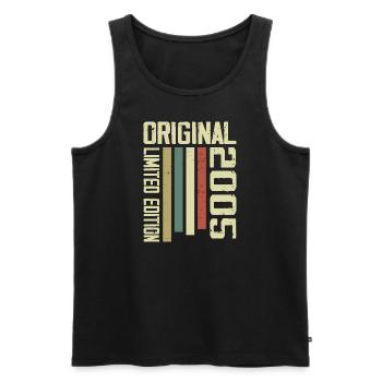 Retro 2005 19th Anniversary Gift Vintage 1995 - Men's Premium Organic Tank Top - black - Front - AI Model Male 178 light (178cm)