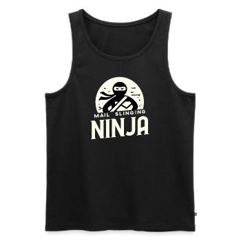 Postwurfsendung Ninja - Männer Premium Bio Tank Top - Schwarz - Vorne - Michal (187cm)
