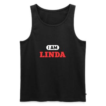 Linda Name Spruch für stolze Lindas - Männer Premium Bio Tank Top - Schwarz - Vorne - Michal (187cm)