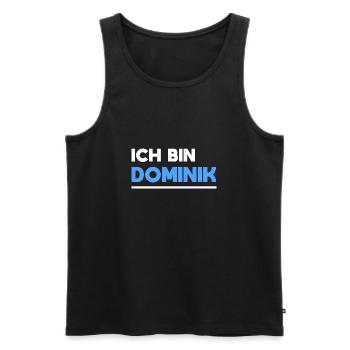 Dominik Name Spruch für stolze Dominiks - Männer Premium Bio Tank Top - Schwarz - Vorne - AI Model Male 178 light (178cm)