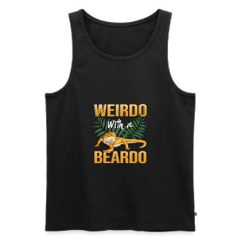 Lizard Terrarium Bartagame Pet Lizard Owner - Men's Premium Organic Tank Top - black - Front - AI Model Male 178 light (178cm)
