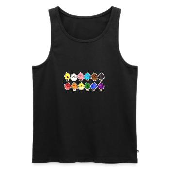 Pride Progress Flag Chick for Equality - Men's Premium Organic Tank Top - black - Front - AI Model Male 178 light (178cm)