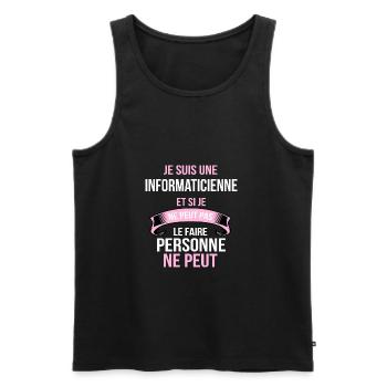 informaticienne - Débardeur bio Premium Homme - noir - Devant - Michal (187cm)