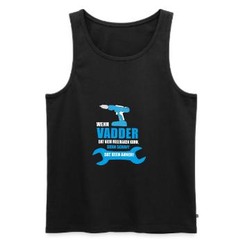 Vadder | Vaddern | Plattdeutsch Vatertag Geschenk - Männer Premium Bio Tank Top - Schwarz - Vorne - Michal (187cm)