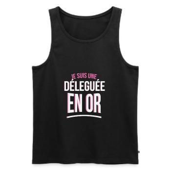 je suis une Déleguée en or cadeau idée humour - Débardeur bio Premium Homme - noir - Devant - Michal (187cm)