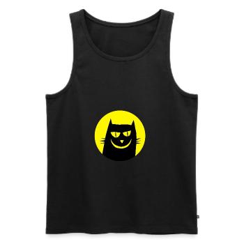 Katze Lustig - Männer Premium Bio Tank Top - Schwarz - Vorne - AI Model Male 178 light (178cm)