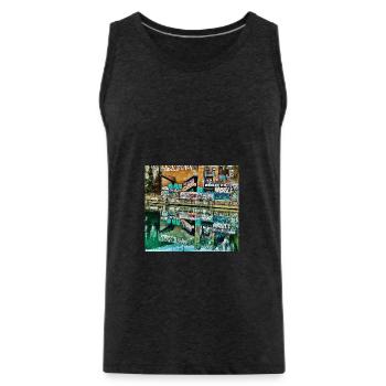 Graffiti art Hamburg - Men's Premium Organic Tank Top - charcoal grey - Front - Alexander (188cm)