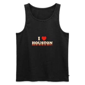 J’adore le design de Houston pour les fiers résidents de Houston - Débardeur bio Premium Homme - noir - Devant - AI Model Male 178 light (178cm)