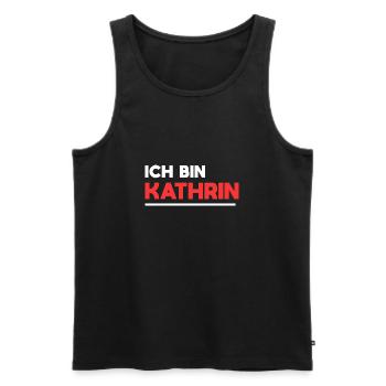 Kathrin Name Spruch für stolze Kathrins - Männer Premium Bio Tank Top - Schwarz - Vorne - Michal (187cm)