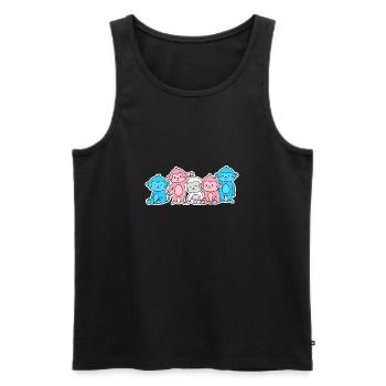 Trans-Flaggen-Affe Design für Trans-Menschen - Männer Premium Bio Tank Top - Schwarz - Vorne - AI Model Male 178 light (178cm)