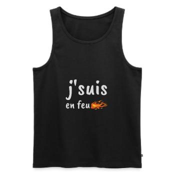 Je suis en feu humour Soprano drôles anniversaire - Débardeur bio Premium Homme - noir - Devant - Michal (187cm)