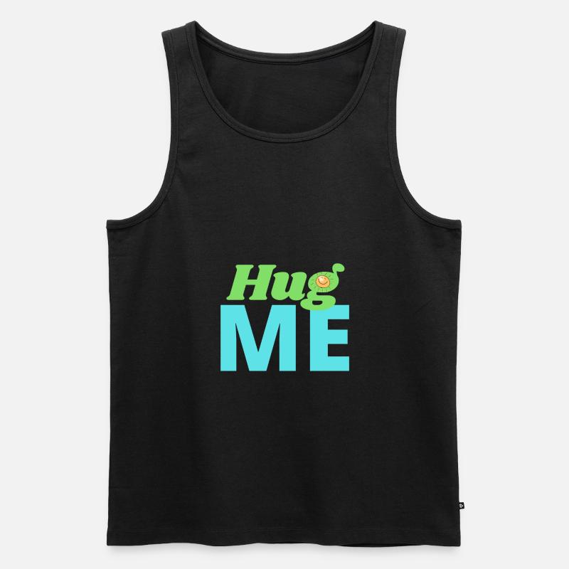 Hug me - Umarme mich - Männer Premium Bio Tank Top - Schwarz