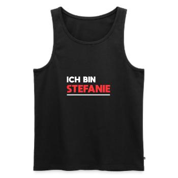 Stefanie Name Spruch für stolze Stefanies - Männer Premium Bio Tank Top - Schwarz - Vorne - AI Model Male 178 light (178cm)