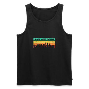 San Antonio skyline retro design for proud - Men's Premium Organic Tank Top - black - Front - Michal (187cm)