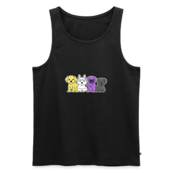 Nichtbinäres Flaggenhund-Design für stolze Enbys - Männer Premium Bio Tank Top - Schwarz - Vorne - AI Model Male 178 light (178cm)