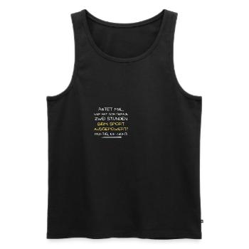 beim sport ausgepowert ich nicht geschenk idee - Männer Premium Bio Tank Top - Schwarz - Vorne - Michal (187cm)