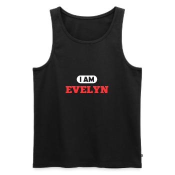 Evelyn Name Spruch für stolze Evelyns - Männer Premium Bio Tank Top - Schwarz - Vorne - Michal (187cm)
