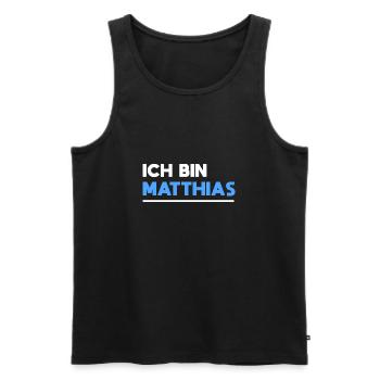 Matthias Name Spruch für stolze Matthias - Männer Premium Bio Tank Top - Schwarz - Vorne - AI Model Male 178 light (178cm)