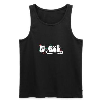 Nurse Christmas Outfit - Men's Premium Organic Tank Top - black - Front - Michal (187cm)