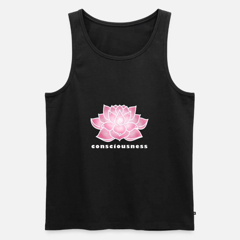 Lotus, Bewusstsein - Männer Premium Bio Tank Top - Schwarz