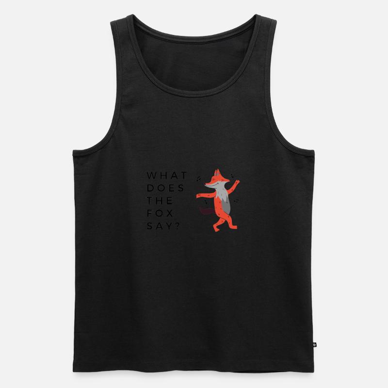 What does the fox say? - Männer Premium Bio Tank Top - Schwarz