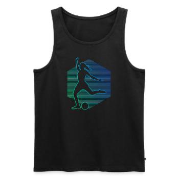 Fussballer Herren Fussballspielen Damen Fussball - Männer Premium Bio Tank Top - Schwarz - Vorne - Michal (187cm)