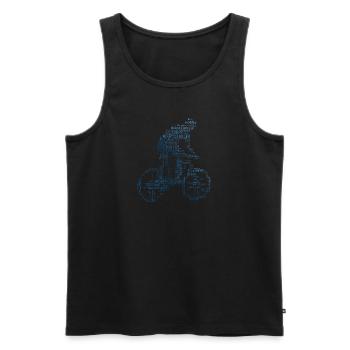 Radfahrer MTB Radfahren Mountainbike Damen - Männer Premium Bio Tank Top - Schwarz - Vorne - Michal (187cm)
