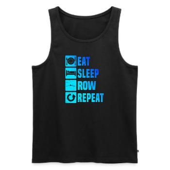 Rowing Ruderer Rudern Damen Herren - Männer Premium Bio Tank Top - Schwarz - Vorne - Michal (187cm)