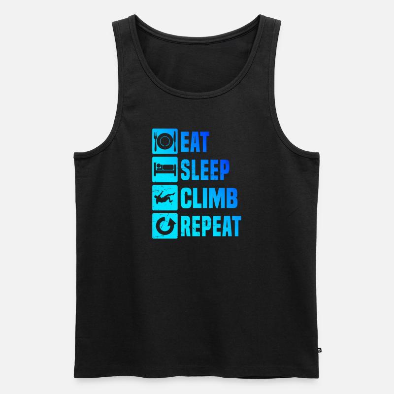 Bouldern Boulder Herren Kletterer Climber - Männer Premium Bio Tank Top - Schwarz