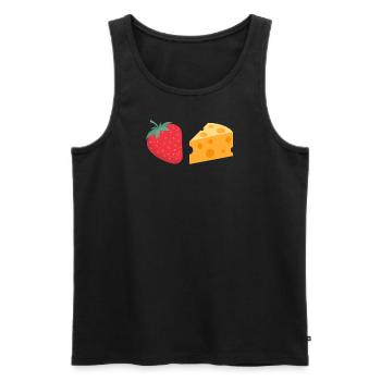 STRAWBERRY CHEESE Strawberry cheese - Men's Premium Organic Tank Top - black - Front - AI Model Male 178 light (178cm)