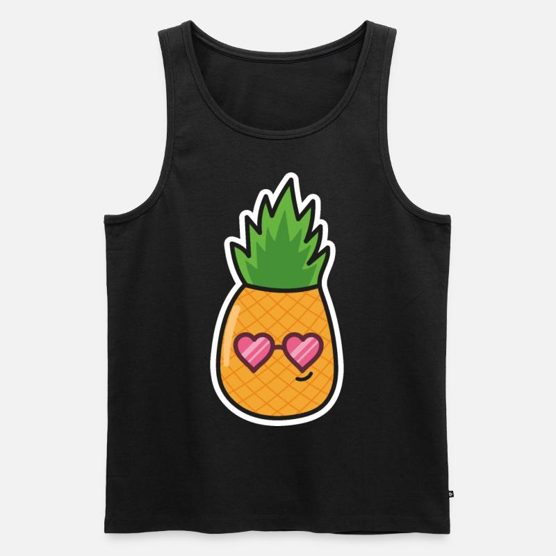Ananas - Männer Premium Bio Tank Top - Schwarz