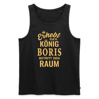 Name Boris Geschenkidee Geburtstag lustig König - Männer Premium Bio Tank Top - Schwarz - Vorne - Michal (187cm)