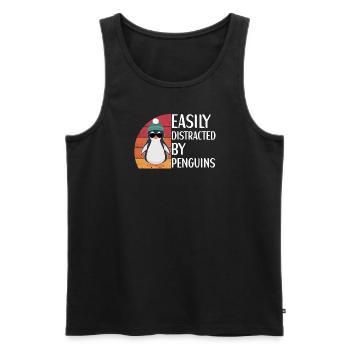 Pinguin Outfit für Pinguin Liebhaber - Männer Premium Bio Tank Top - Schwarz - Vorne - Michal (187cm)