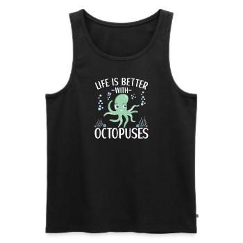 Octopus Outfit Octopus Octopus - Débardeur bio Premium Homme - noir - Devant - Michal (187cm)